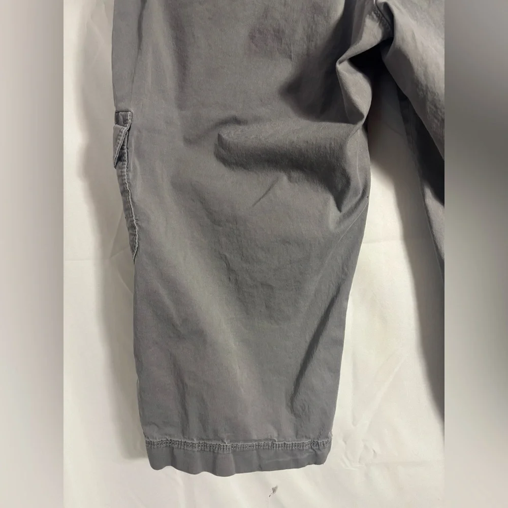 Gray Granola Grunge Mid Rise Wide Leg Baggy Capri Cargo Pants Size S-M - Picture 13 of 16